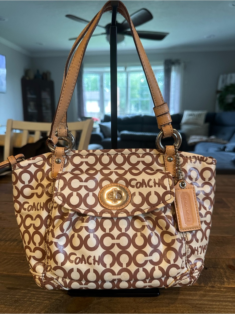 Coach 13141 Optic Signature Coated Canvas Tote Bag